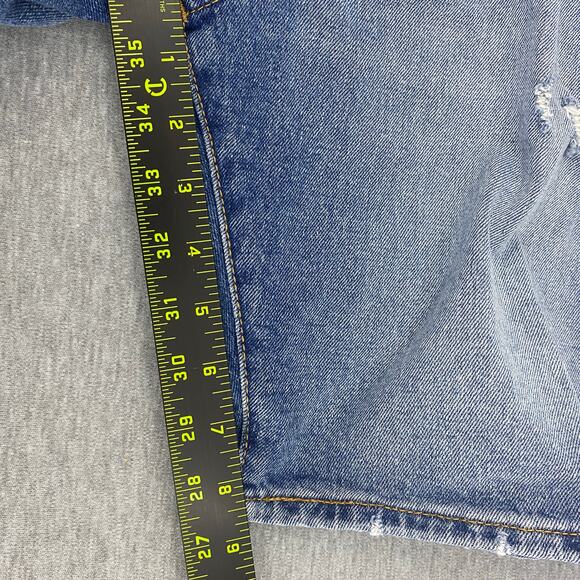 Levis 501 Shorts Mens 36 Blue Straight 9" Bermuda Button-Fly Jorts Distressed - Picture 10 of 11